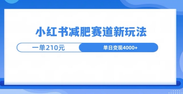 小红书减肥赛道新玩法，引流私域变现嘎嘎猛-DE云网创