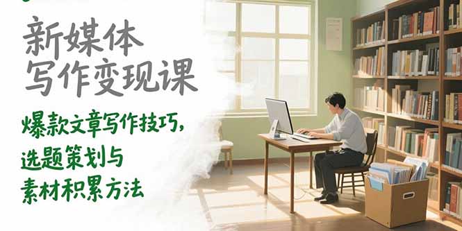 （15345期）新媒体写作变现课，爆款文章写作技巧，选题策划与素材积累方法-DE云网创