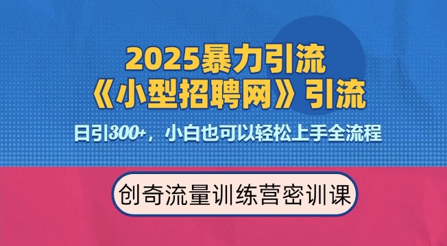 2025最新暴力引流方法，招聘平台一天引流300+，日变现多张，专业人士力荐-DE云网创