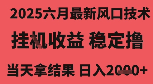 2025六月最新风口技术，无人挂G撸礼物，长期稳定 一个小时收益2k+，小白当天拿结果【揭秘】-DE云网创