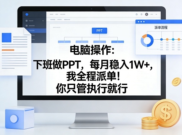 电脑操作:下班做PPT,每月稳入1W+,我全程派单!你只管执行就行【揭秘】插图 电脑操作:下班做PPT,每月稳入1W+,我全程派单!你只管执行就行【揭秘】
