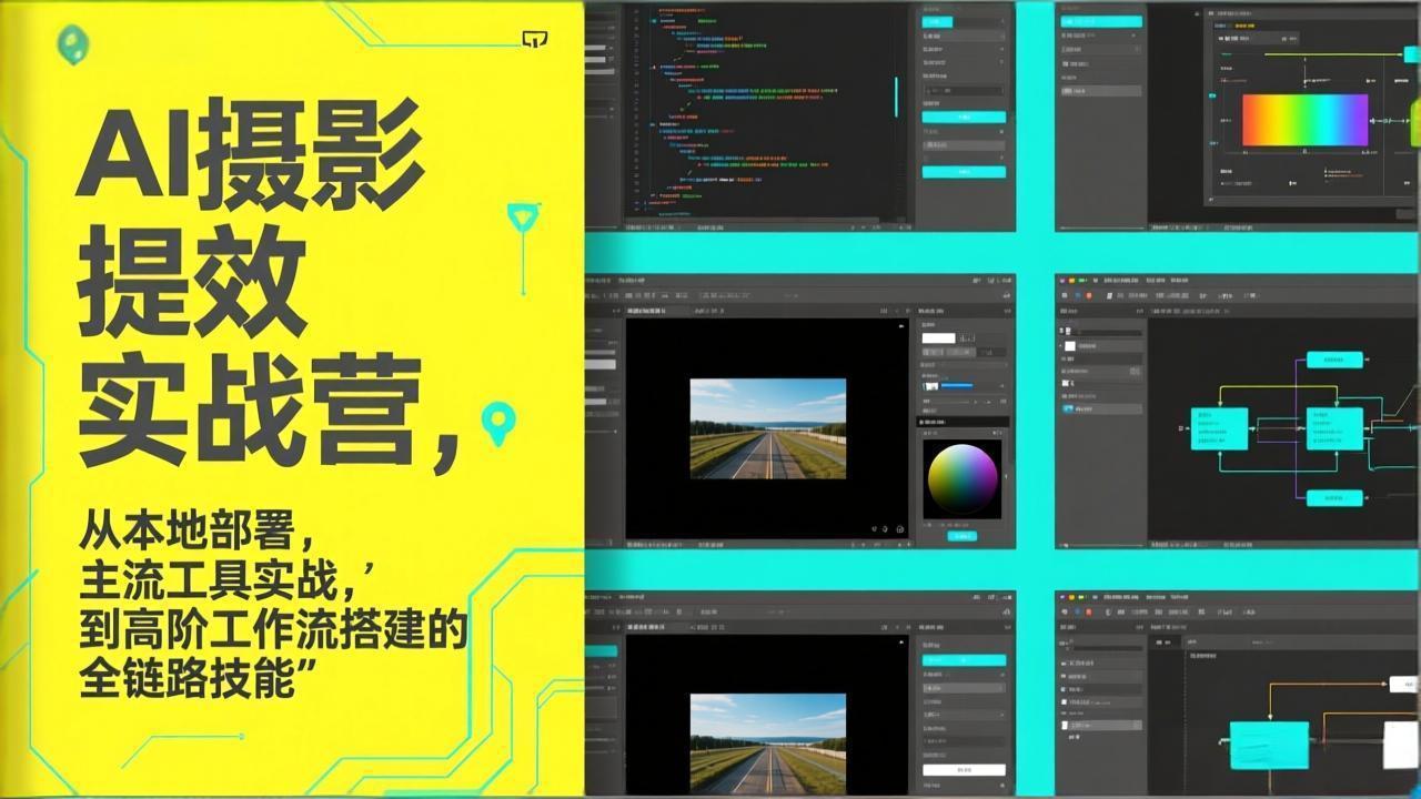 AI+摄影提效实战营，从本地部署，主流工具实战，到高阶工作流搭建的全链路技能-DE云网创