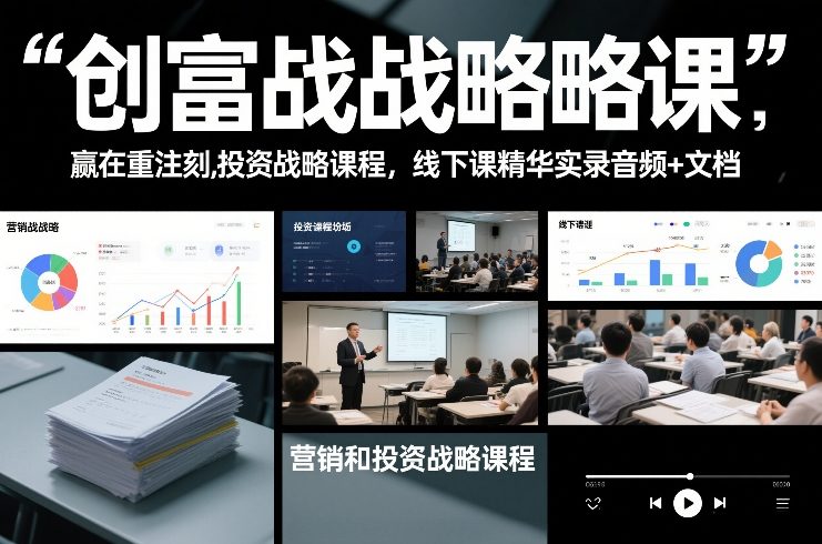 创富战略课,赢在重注时刻,营销和投资战略课程,线下课精华实录音频+文档插图 创富战略课,赢在重注时刻,营销和投资战略课程,线下课精华实录音频+文档