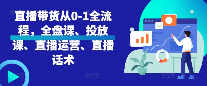 直播带货从0-1全流程，全盘课、投放课、直播运营、直播话术-DE云网创