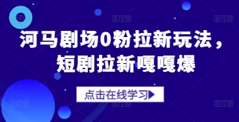 河马剧场0粉拉新玩法，短剧拉新嘎嘎爆-DE云网创