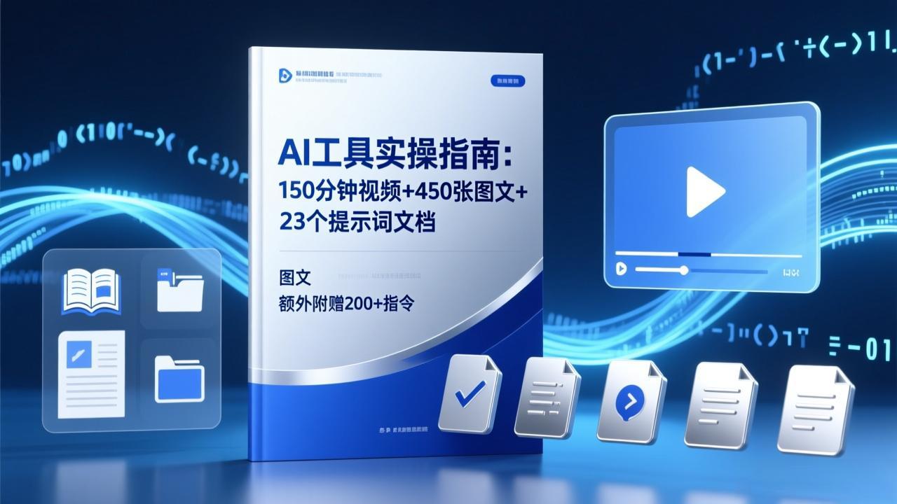 AI工具实操指南:150分钟视频+450张图文+23个提示词文档,额外附赠200+指令插图 AI工具实操指南:150分钟视频+450张图文+23个提示词文档,额外附赠200+指令插图