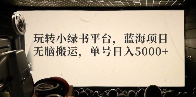 玩转小绿书平台，蓝海项目，无脑搬运，单号日入5000+-DE云网创