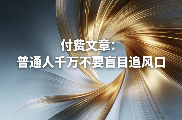 付费文章：普通人千万不要盲目追风口-DE云网创