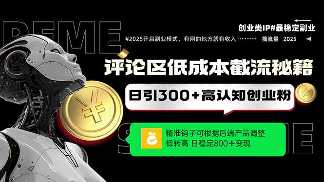 （14779期）评论区低成本引流秘籍，精准钩子直击用户，单账号日增300+创业粉，日稳...-DE云网创