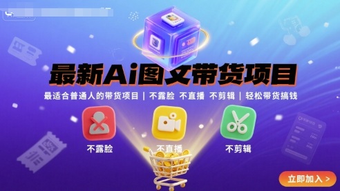最新Ai图文带货项目，最适合普通人的带货项目，不露脸 不直播 不剪辑就可以轻松带货搞钱-DE云网创