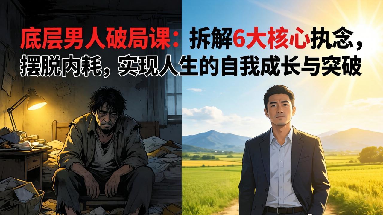 付费文章：底层男人破局课：拆解 6 大核心执念，摆脱内耗，实现人生的自我成长与突破-DE云网创