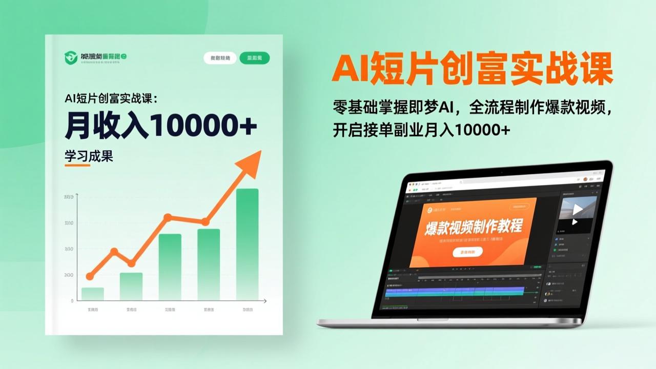 AI短片创富实战课:零基础掌握即梦AI,全流程制作爆款视频,开启接单副业月入10000+(更新-DE云网创