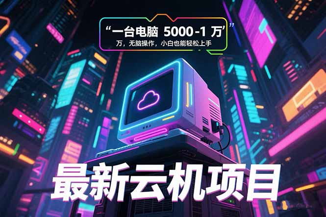 （15395期）最新云机项目 一台电脑5000到10000 无脑操作小白也能轻松上手-DE云网创
