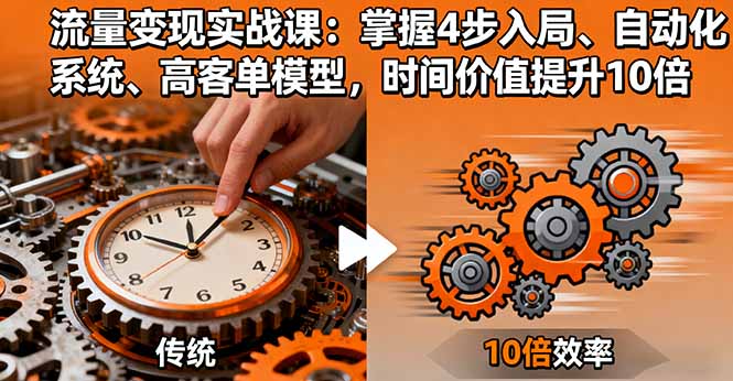 流量变现实战课：掌握4步入局、自动化系统、高客单模型，时间价值提升10倍-DE云网创