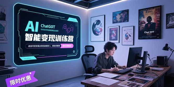 （15389期）AI智能变现训练营，ChatGPT写作变现，电影解说制作，图文带货方法论-DE云网创