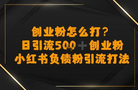 创业粉怎么打？小红书负债粉引流打粉，日引流500+精准创业粉-DE云网创