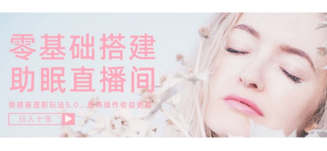 零基础手把手教你搭建助眠直播间，月入过W，可矩阵操作放大收益-DE云网创