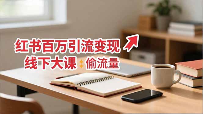 小红书百万引流变现-11月线下大课：分享从0到百万引流路径，手把手教偷流量、拿结果-DE云网创