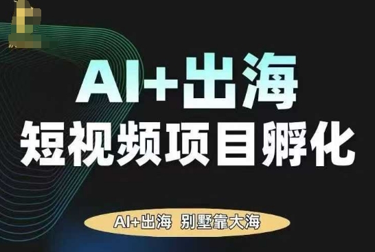 AI·TikTok AI+出海短视频项目孵化，陪你从0-1借助AI实现出海变现-DE云网创