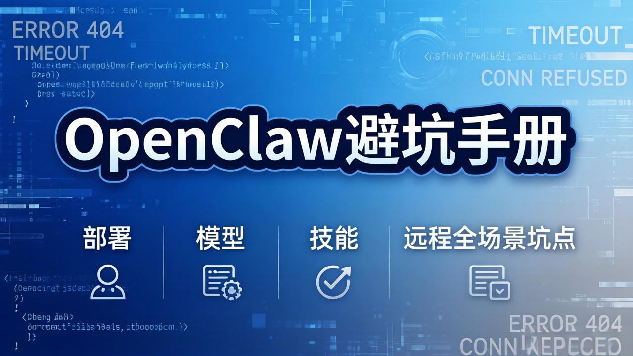 OpenClaw避坑手册：部署+模型+技能+远程全场景坑点，一次性给你说全，少走弯路-DE云网创
