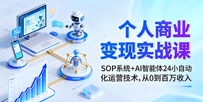 个人商业变现实战课：SOP系统+AI智能体24小自动化运营技术，从0到百万收入-DE云网创