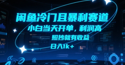 闲鱼冷门且暴利赛道，小白当天开单，利润高，照抄就有收益，日入1k+【揭秘】-DE云网创