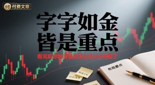 付费文章：字字如金 皆是重点， 看完后 你就清楚该怎么在大A布局了-DE云网创