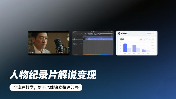 人物纪录片解说变现，全流程教学，新手也能独立快速起号-DE云网创