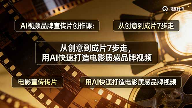 AI视频品牌宣传片创作课：从创意到成片7步走，用AI快速打造电影质感品牌视频-DE云网创