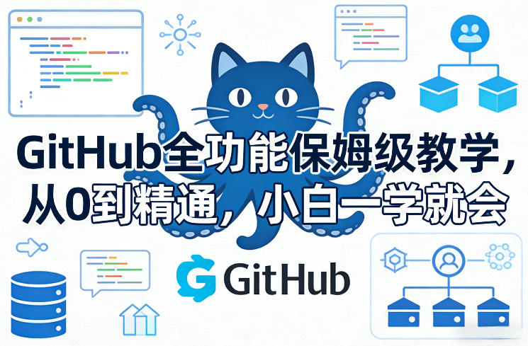 GitHub全功能保姆级教学，从0到精通，小白一学就会-DE云网创