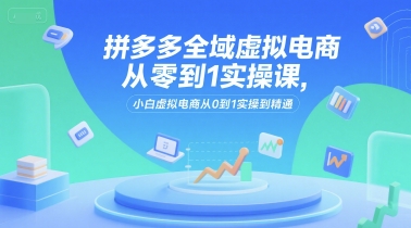 拼多多全域虚拟电商从零到1实操课，小白虚拟电商从0到1实操到精通-DE云网创