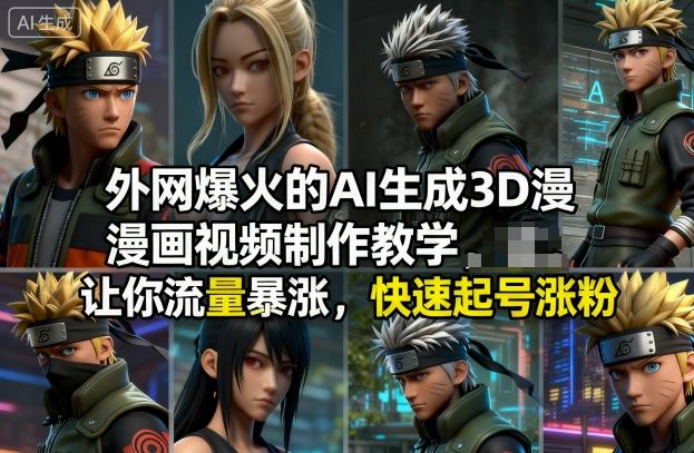 外网爆火的AI生成3D漫画视频制作教学,让你流量暴涨,快速起号涨粉!-DE云网创