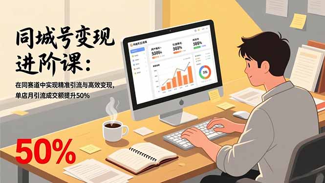 同城号变现进阶课：在同城赛道中实现精准引流与高效变现，单店月引流成交额提升50%-DE云网创