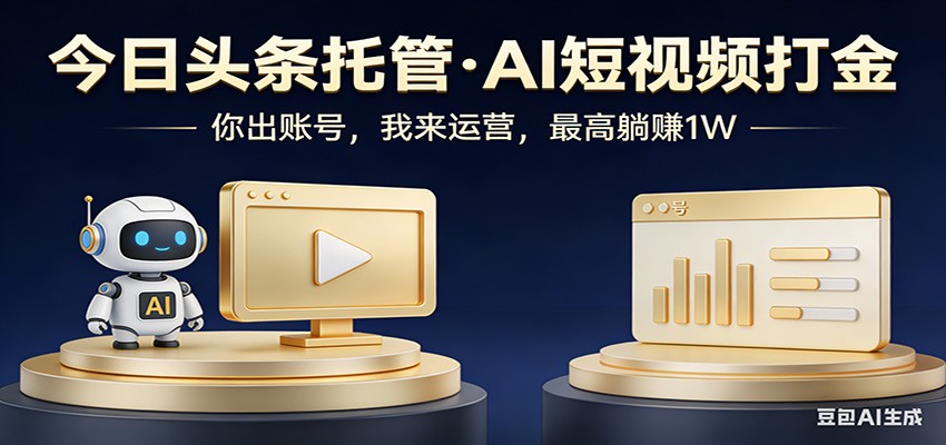 头条号AI托管，我提供作品，你提供账号，每天5分钟发布，小白躺赚3000+-DE云网创