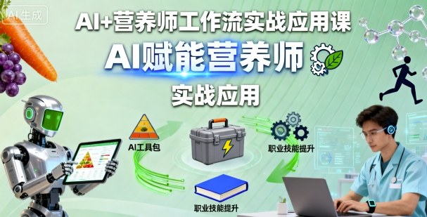 AI+营养师工作流实战应用课，AI赋能营养师-DE云网创