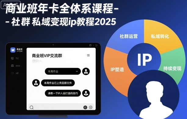 商业班年卡全体系课程-社群私域变现ip教程2025-DE云网创