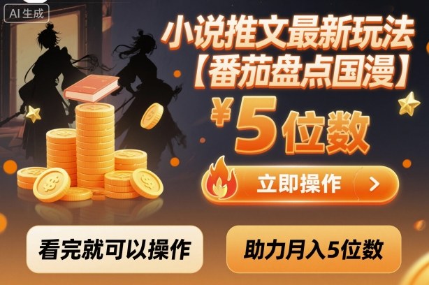 小说推文最新玩法，助力月入5位数【番茄盘点国漫】玩法，看完就可以操作-DE云网创