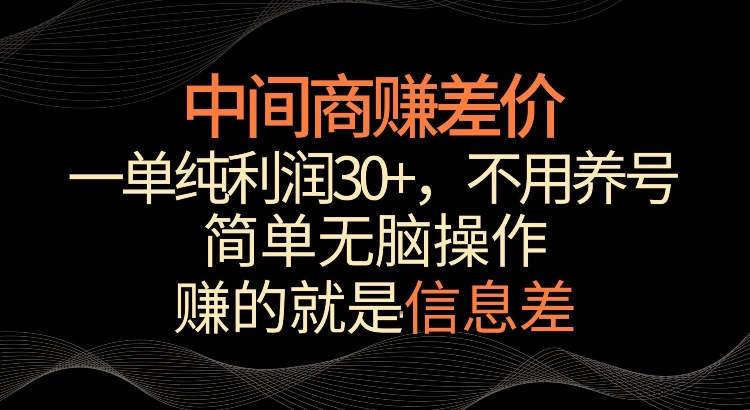利用信息查赚差价，每单都有高利润，简单无脑操作，轻松日入多张-DE云网创