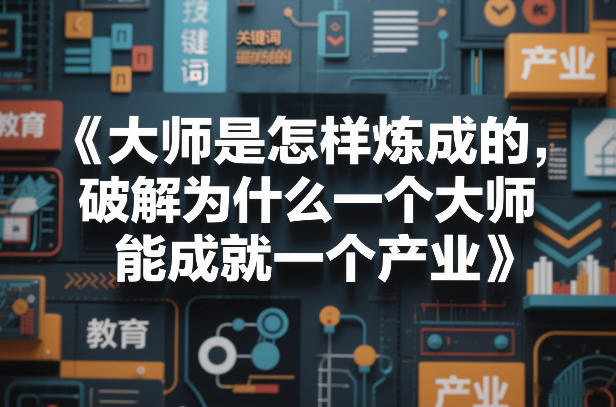 大师是怎样炼成的，破解为什么一个大师，能成就一个产业【电子书】-DE云网创