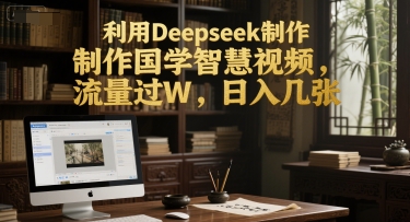 利用Deepseek制作国学智慧视频，流量过W，日入几张-DE云网创