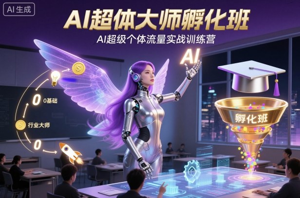 AI超体大师孵化班，AI超级个体流量实战训练营-DE云网创