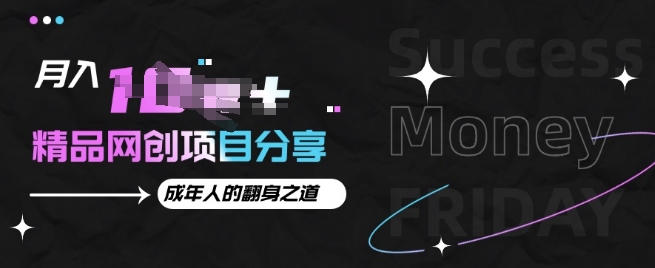 月入十个的网创项目分享，成年人的最快翻身之道-DE云网创