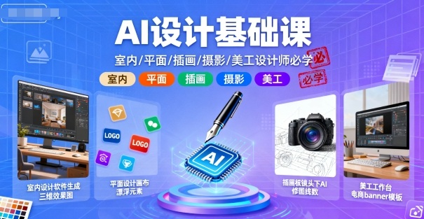 AI设计基础课,室内、平面、插画、摄影、美工设计师必学的插图 AI设计基础课,室内、平面、插画、摄影、美工设计师必学的