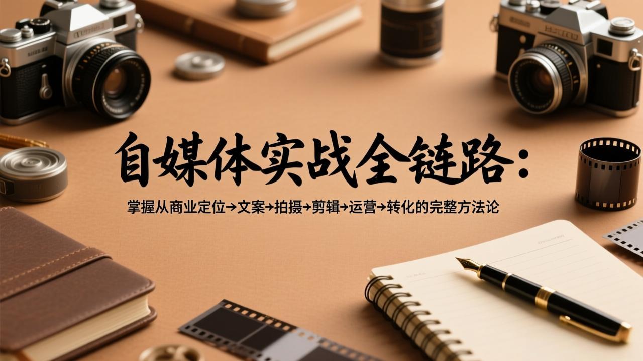 自媒体实战全链路：掌握从商业定位→文案→拍摄→剪辑→运营→转化的完整方法论-DE云网创