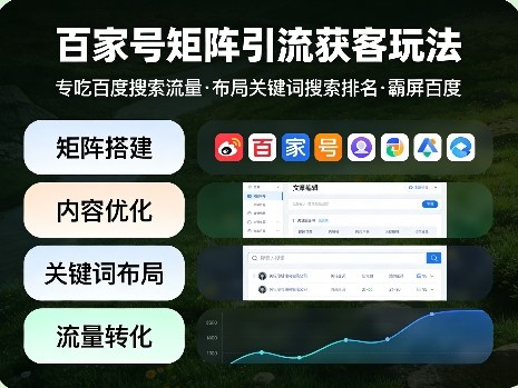 百家号矩阵引流获客玩法，专吃百度搜索流量，布局关键词搜索排名，霸屏百度-DE云网创