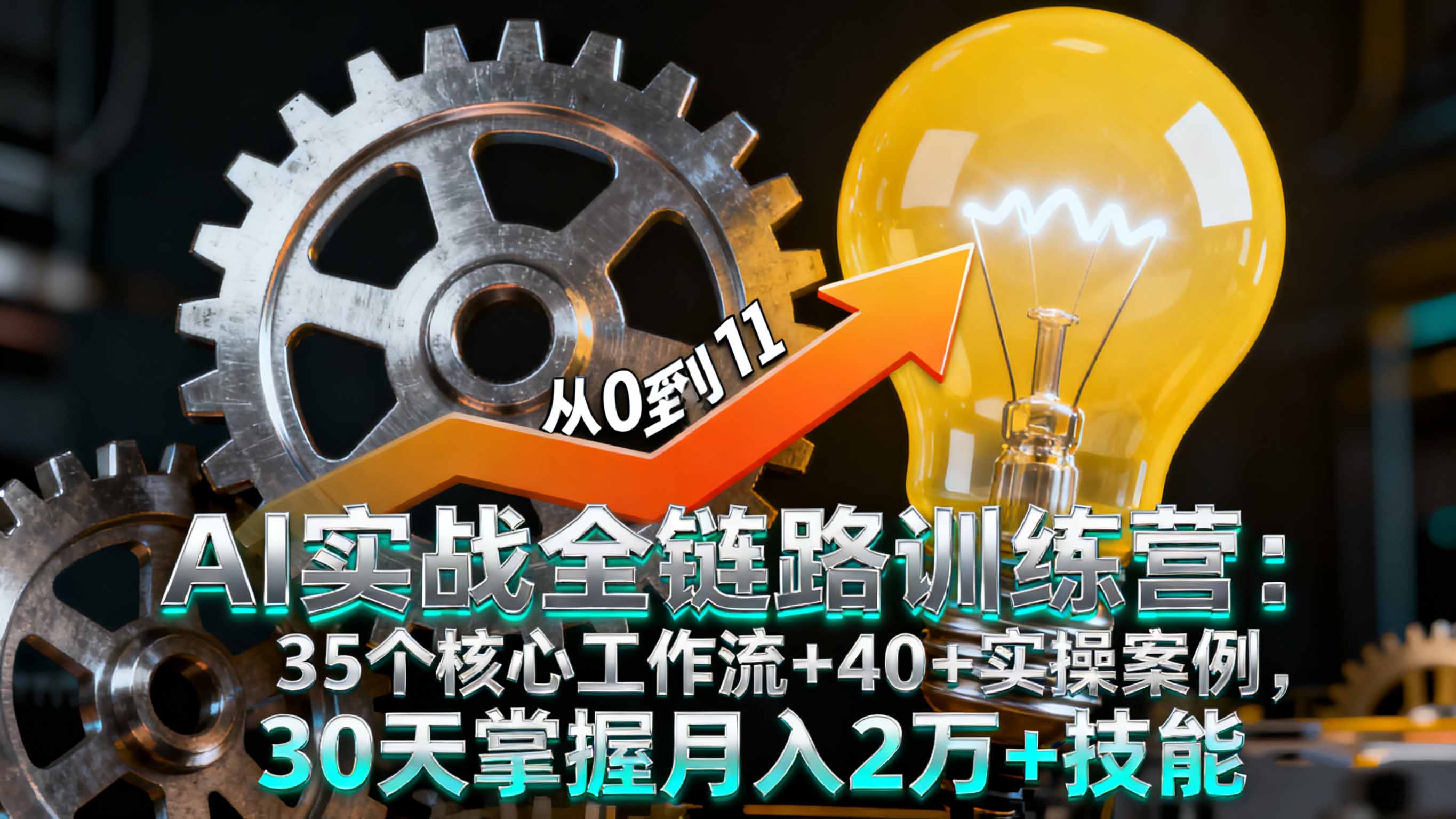 AI实战全链路训练营:35个核心工作流+40+实操案例,30天掌握月入2万+技能-DE云网创