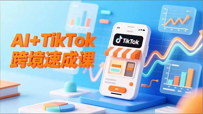 AI+TikTok跨境速成课，智能翻译、店铺定位、流程拆解，7天高效上线运营-DE云网创