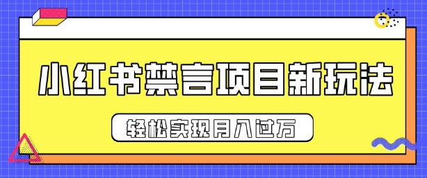 小红书禁言项目新玩法，推广新思路大大提升出单率，轻松实现月入过W-DE云网创
