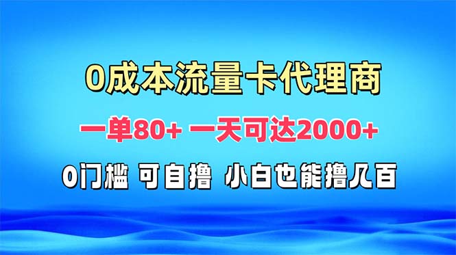 （13391期）免费流量卡代理一单80+ 一天可达2000+-DE云网创