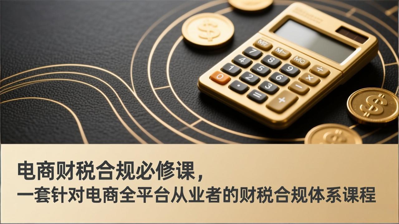 电商财税合规必修课，是一套针对电商全平台从业者的财税合规体系课程-DE云网创